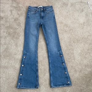 Zara flare button jeans